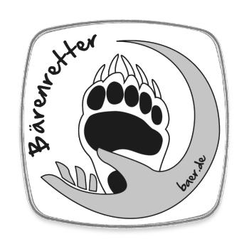 Bärenretter Logo noir et blanc rond - Magnet carré - blanc - Devant