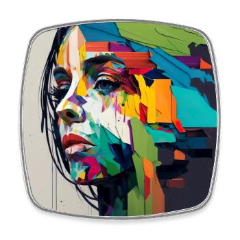 Premium Design - Square fridge magnet - white - Front