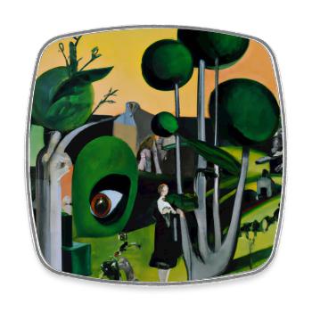 Art du jardin - Magnet carré - blanc - Devant