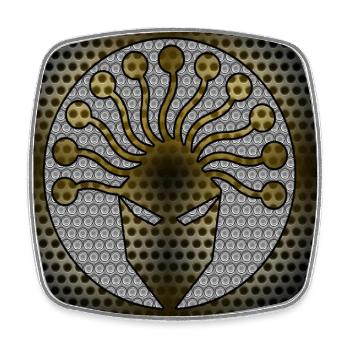 Underface - Gesicht_Eins - Kunst - Viereckiger Kühlschrankmagnet - Weiß - Vorne