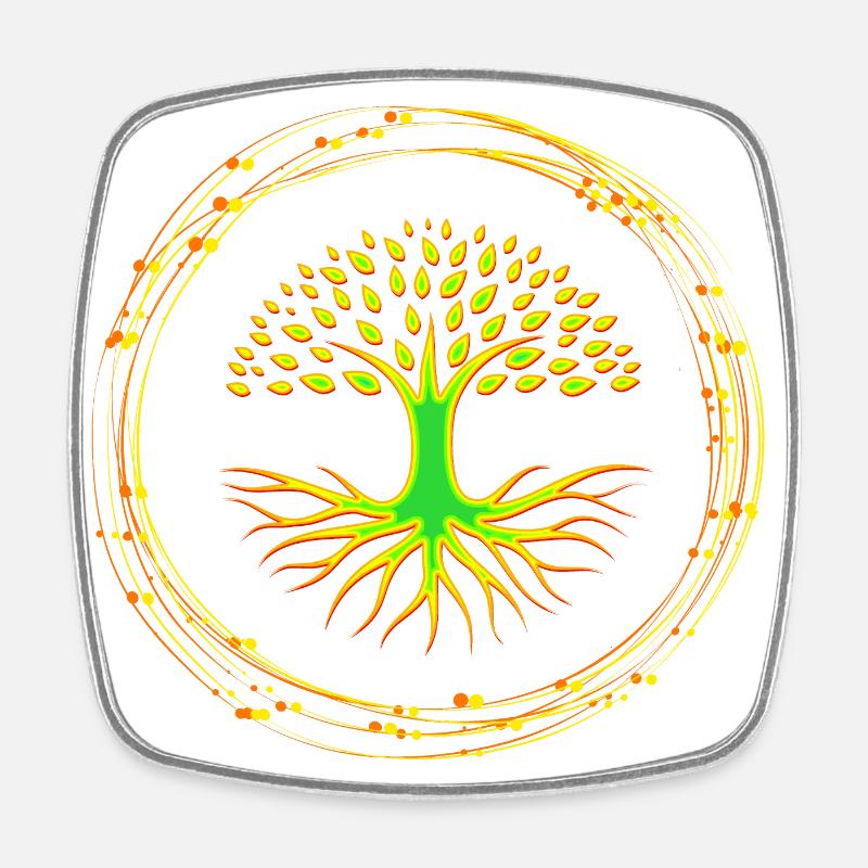 Tree of Life - Square fridge magnet - white