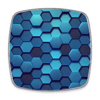 Hexagone Géométrique Bleu Moderne - Magnet carré - blanc - Devant
