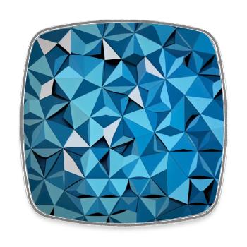 Geometrisches blaues Sechseck - Viereckiger Kühlschrankmagnet - Weiß - Vorne