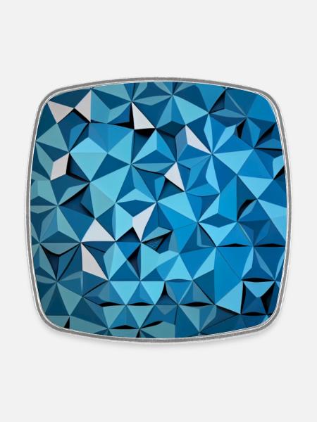 Geometrisches blaues Sechseck - Viereckiger Kühlschrankmagnet - Weiß