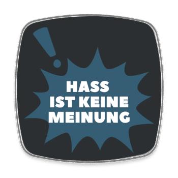 Hass ist keine Meinung Sprechlase BP 2 - Viereckiger Kühlschrankmagnet - Weiß - Vorne