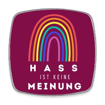 Regenbogen Hass ist keine Meinung BDR - Viereckiger Kühlschrankmagnet - Weiß - Vorne