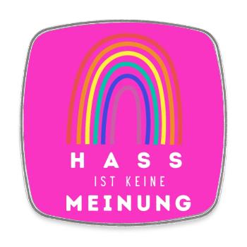 Regenbogen Hass ist keine Meinung BLP - Viereckiger Kühlschrankmagnet - Weiß - Vorne