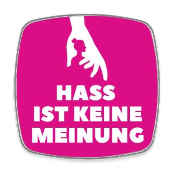 Hass ist keine Meinung Silhouette BDP - Viereckiger Kühlschrankmagnet - Weiß - Vorne