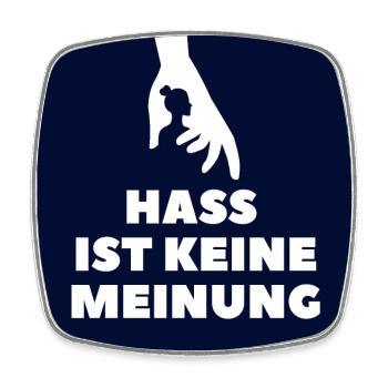 Hass ist keine Meinung Silhouette BS - Viereckiger Kühlschrankmagnet - Weiß - Vorne
