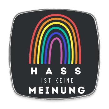 Regenbogen Hass ist keine Meinung BDG - Viereckiger Kühlschrankmagnet - Weiß - Vorne