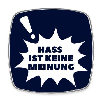Hass ist keine Meinung Sprechblase BS - Viereckiger Kühlschrankmagnet - Weiß - Vorne