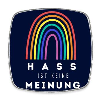 Regenbogen Hass ist keine Meinung BS - Viereckiger Kühlschrankmagnet - Weiß - Vorne