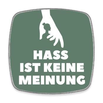 Hass ist keine Meinung Silhouette BOG - Viereckiger Kühlschrankmagnet - Weiß - Vorne