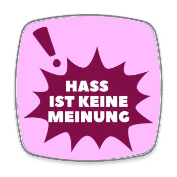 Hass ist keine Meinung Sprechblase BP - Viereckiger Kühlschrankmagnet - Weiß - Vorne