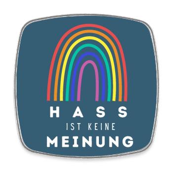 Regenbogen Hass ist keine Meinung BP - Viereckiger Kühlschrankmagnet - Weiß - Vorne