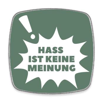 Hass ist keine Meinung Sprechblase QBOG - Viereckiger Kühlschrankmagnet - Weiß - Vorne