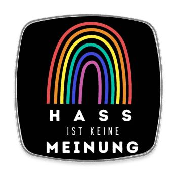 Regenbogen Hass ist keine Meinung BS 2 - Viereckiger Kühlschrankmagnet - Weiß - Vorne