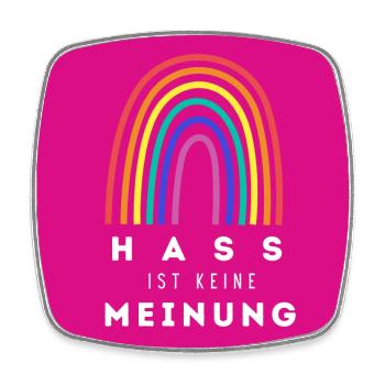 Regenbogen Hass ist keine Meinung BDP - Viereckiger Kühlschrankmagnet - Weiß - Vorne