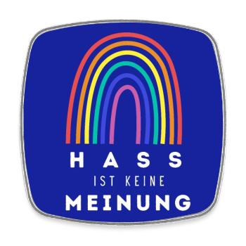 Regenbogen Hass ist keine Meinung - Viereckiger Kühlschrankmagnet - Weiß - Vorne