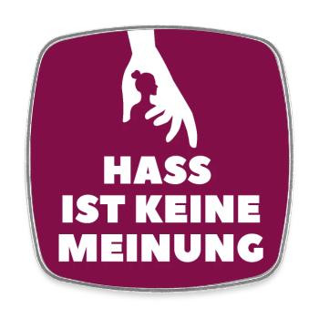 Hass ist keine Meinung Silhouette BDR - Viereckiger Kühlschrankmagnet - Weiß - Vorne