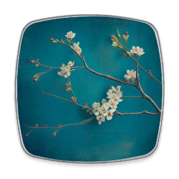 Cherry Blossom Branch - Square fridge magnet - white - Front