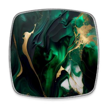 Modern Emerald Green Marble - Square fridge magnet - white - Front