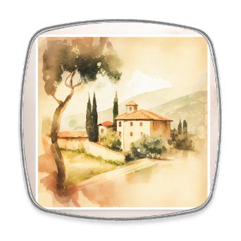 Italy Farmhouse Tuscany - Square fridge magnet - white - Front