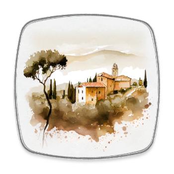 Toskana Italienische Landschaft - Viereckiger Kühlschrankmagnet - Weiß - Vorne