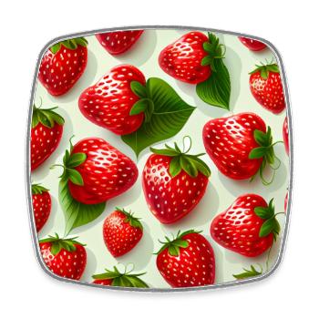 Erdbeere Bauernhof Früchte - Viereckiger Kühlschrankmagnet - Weiß - Vorne