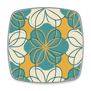 Vintage Blumenmuster - Viereckiger Kühlschrankmagnet - Weiß - Vorne