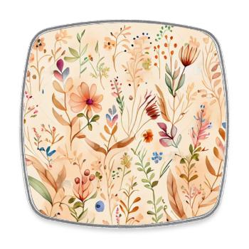 Wildblumen Beige Vintage Floral - Viereckiger Kühlschrankmagnet - Weiß - Vorne