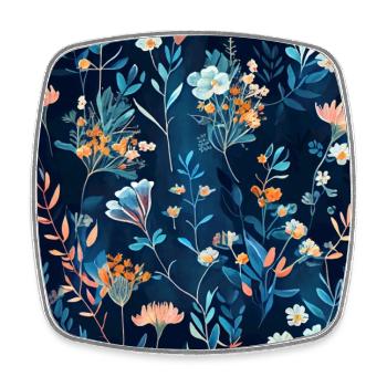 Wildblumen Blumen Blau - Viereckiger Kühlschrankmagnet - Weiß - Vorne