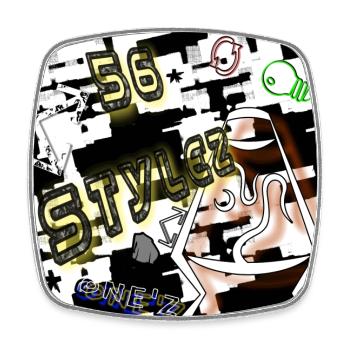 56-Stylez-One'z - Abbild - 2023 - Viereckiger Kühlschrankmagnet - Weiß - Vorne