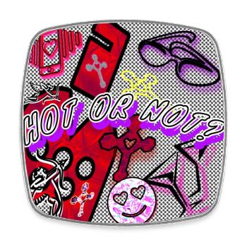 Hot or Not? - Image - 2023 - Square fridge magnet - white - Front
