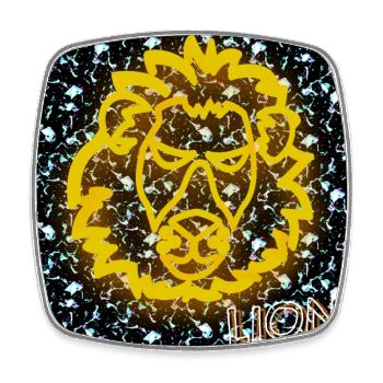 Lion - Image - 2023 - Square fridge magnet - white - Front