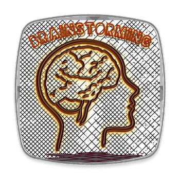 Brainstorming - Image - 2023 - Square fridge magnet - white - Front