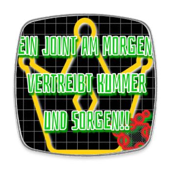 Ein Joint am Morgen... - Abbild - 2023 - Viereckiger Kühlschrankmagnet - Weiß - Vorne