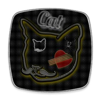 Cat - Image - 2023 - Square fridge magnet - white - Front
