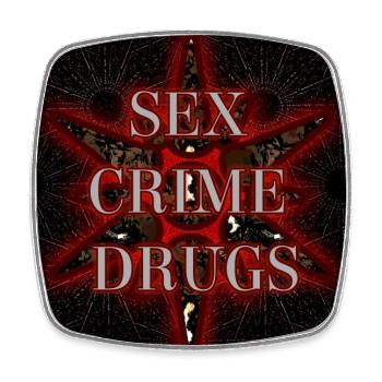 Sexe - Crime - Drogue - Image - 2023 - Magnet carré - blanc - Devant