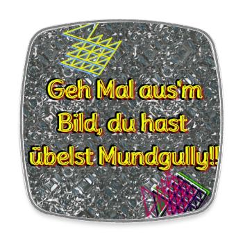 Mundgully - Shop WoW - 2023 - Viereckiger Kühlschrankmagnet - Weiß - Vorne