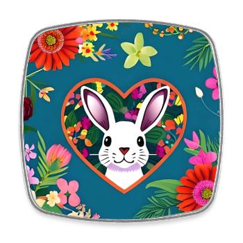 Ostermotiv mit Osterhase Hase - Viereckiger Kühlschrankmagnet - Weiß - Vorne
