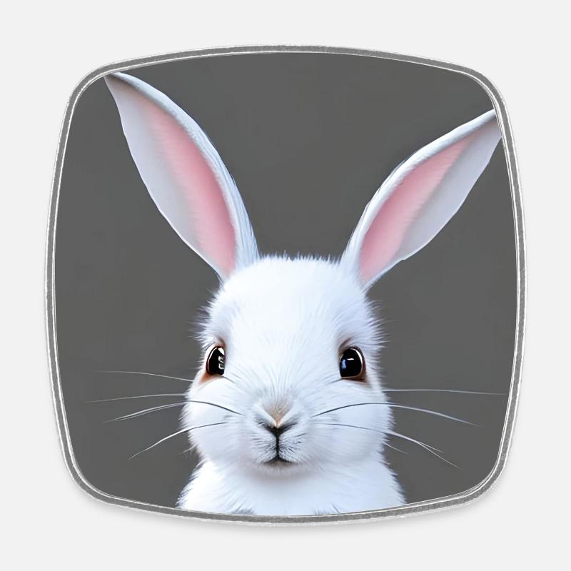 Cute White Easter - Square fridge magnet - white