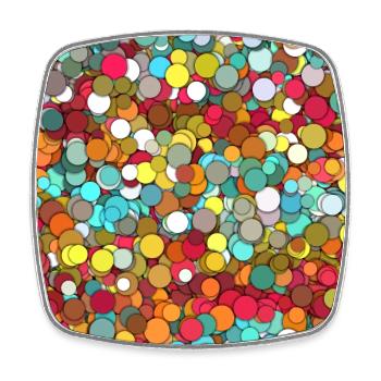 Confetti (colorful circles, patterns) - Square fridge magnet - white - Front