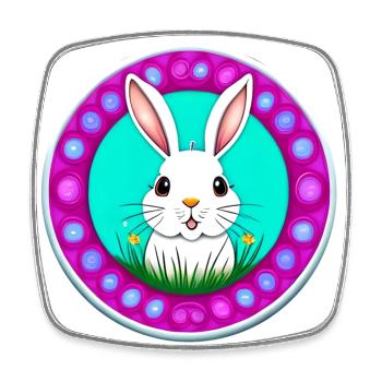 White Easter Flower Meadow - Magnet carré - blanc - Devant