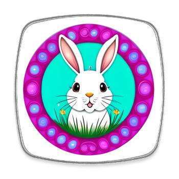 Ostern mit Osterhase - Viereckiger Kühlschrankmagnet - Weiß - Vorne