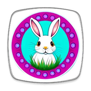 Hase zu Ostern - Viereckiger Kühlschrankmagnet - Weiß - Vorne