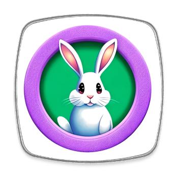 Lila Kreis Osterhase - Viereckiger Kühlschrankmagnet - Weiß - Vorne