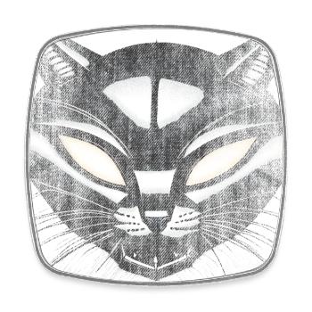 EvilCat Robot - Square fridge magnet - white - Front