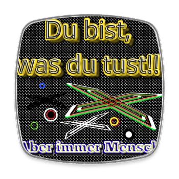 Du bist, was du tust!! - Club WoW - Viereckiger Kühlschrankmagnet - Weiß - Vorne