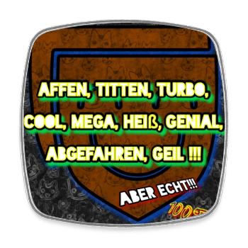 Affen, Titten, Turbo....!!! - Club WoW - Viereckiger Kühlschrankmagnet - Weiß - Vorne
